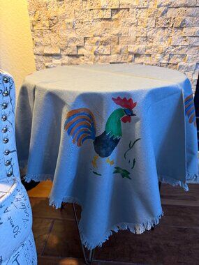 Country Folk Art Cotton Square Tablecloth NEW